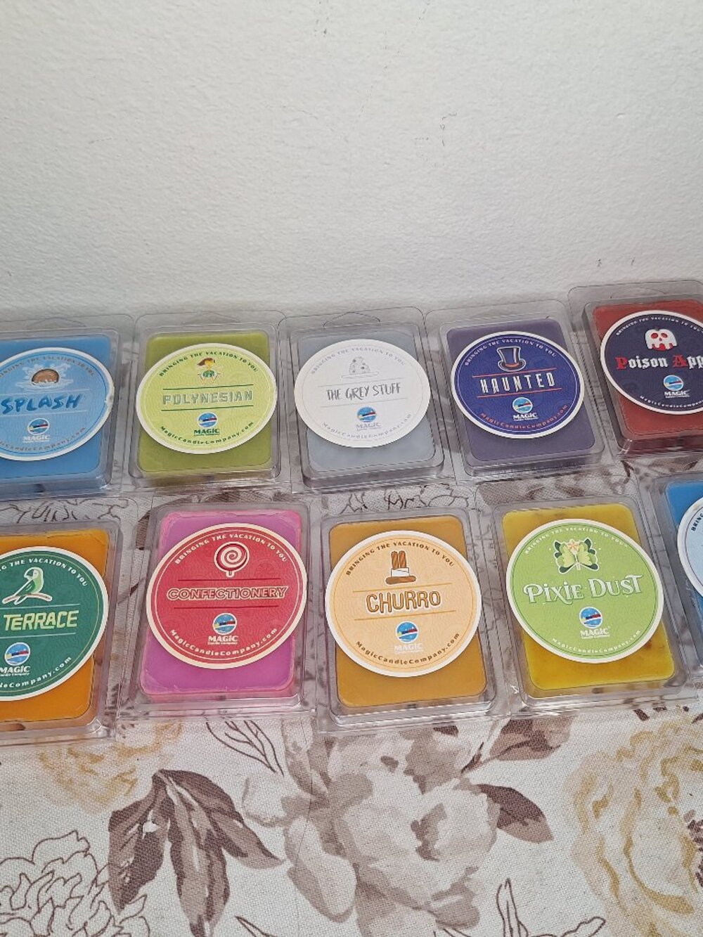 New Lot Magic Candle Company 10  TIKI HAUNTED WAX MELTS PIXIE PIRATE GREY APPLE